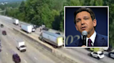 Ron DeSantis car accident - latest: Campaign fires staffer over Nazi meme as animal blamed for motorcade crash