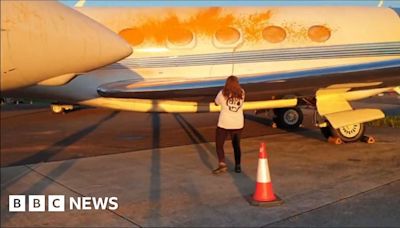 Pair arrested at Stansted Airport after aircraft sprayed with paint