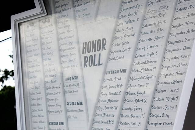 Veterans honor roll memorial refurbished at Murrysville church