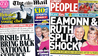 Paper review: Eamonn and Ruth split and Sunak's national service pledge