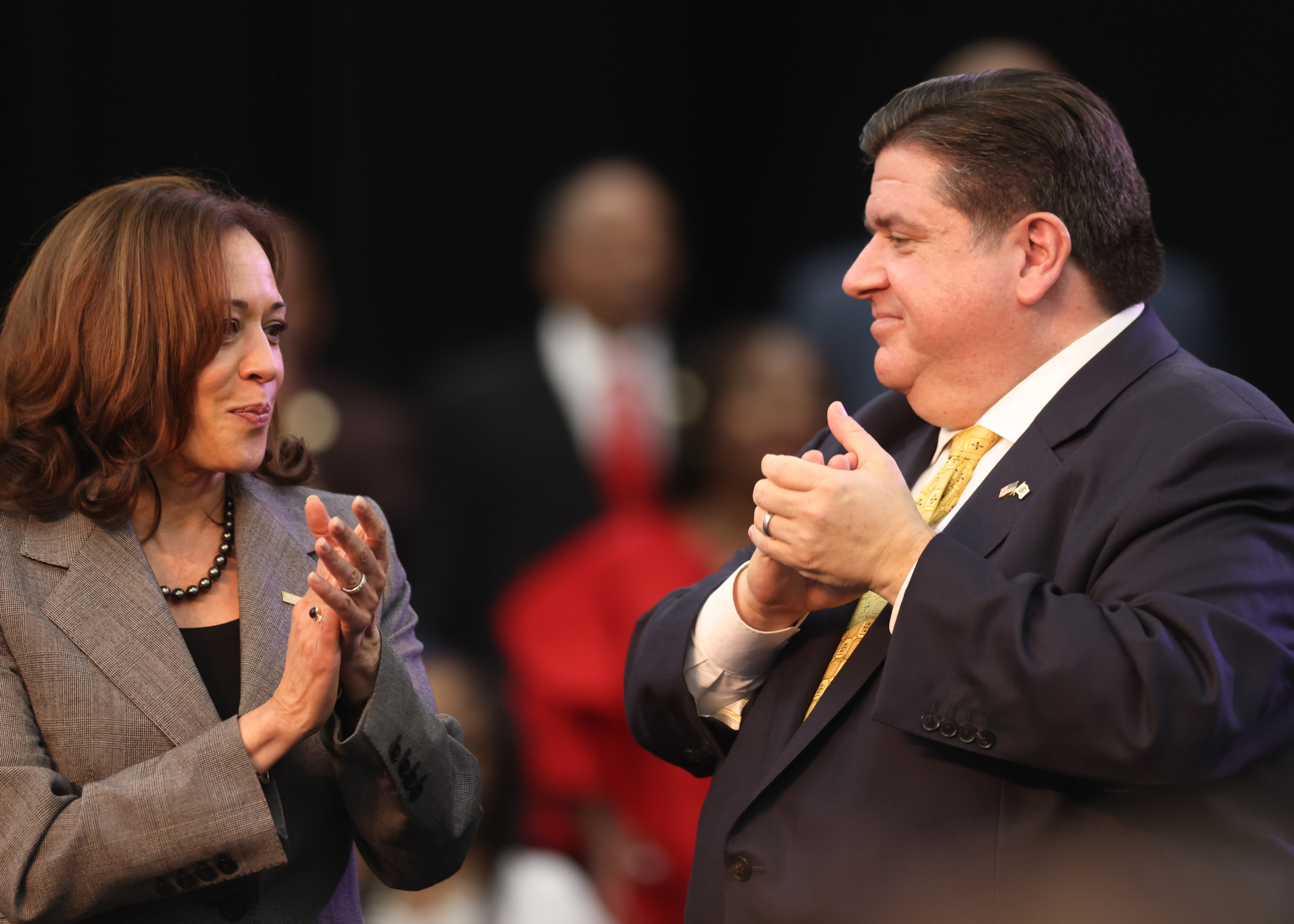 Gov. J.B. Pritzker interviewed twice for Kamala Harris VP slot, source says