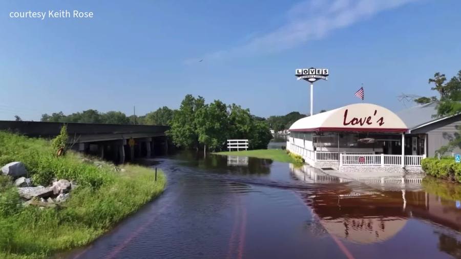 VIDEO: Flooding at Love’s Seafood along Ogeechee River