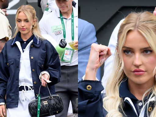 Morgan Riddle Updates Nautical Fashion in Miu Miu at Wimbledon, Celebrates Taylor Fritz’s Win Over Alexander Zverev