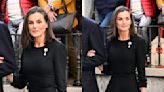 Queen Letizia of Spain Embraces Subdued Elegance in Black Dress and Coordinated Massimo Dutti Heels for Tribute Service