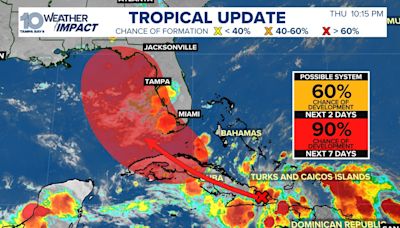 NHC monitoring Potential Tropical Cyclone 4, impacts on Florida