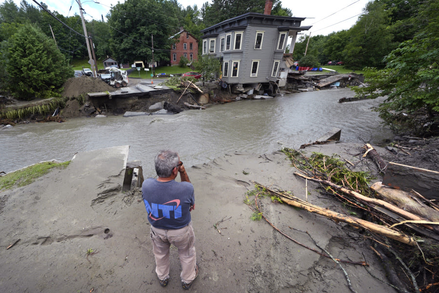 Heavy rain in northern Vermont leads to washed out roads and rescues