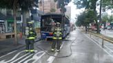 Un autobús se incendió en el norte de Quito