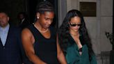 Rihanna Perfects Date Night Styling in a Lacy Bra and Emerald Green Miniskirt