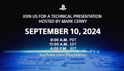 Sony confirms PlayStation 5 Technical Presentation for September 10 - is this the PS5 Pro reveal?