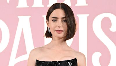 Lily Collins's Black "Emily In Paris" Premiere Dress Was So Chic Even Emily Cooper Would Be Envious Of It