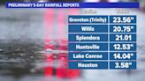 Nearly two feet of rain recorded over five days in parts of Southeast Texas
