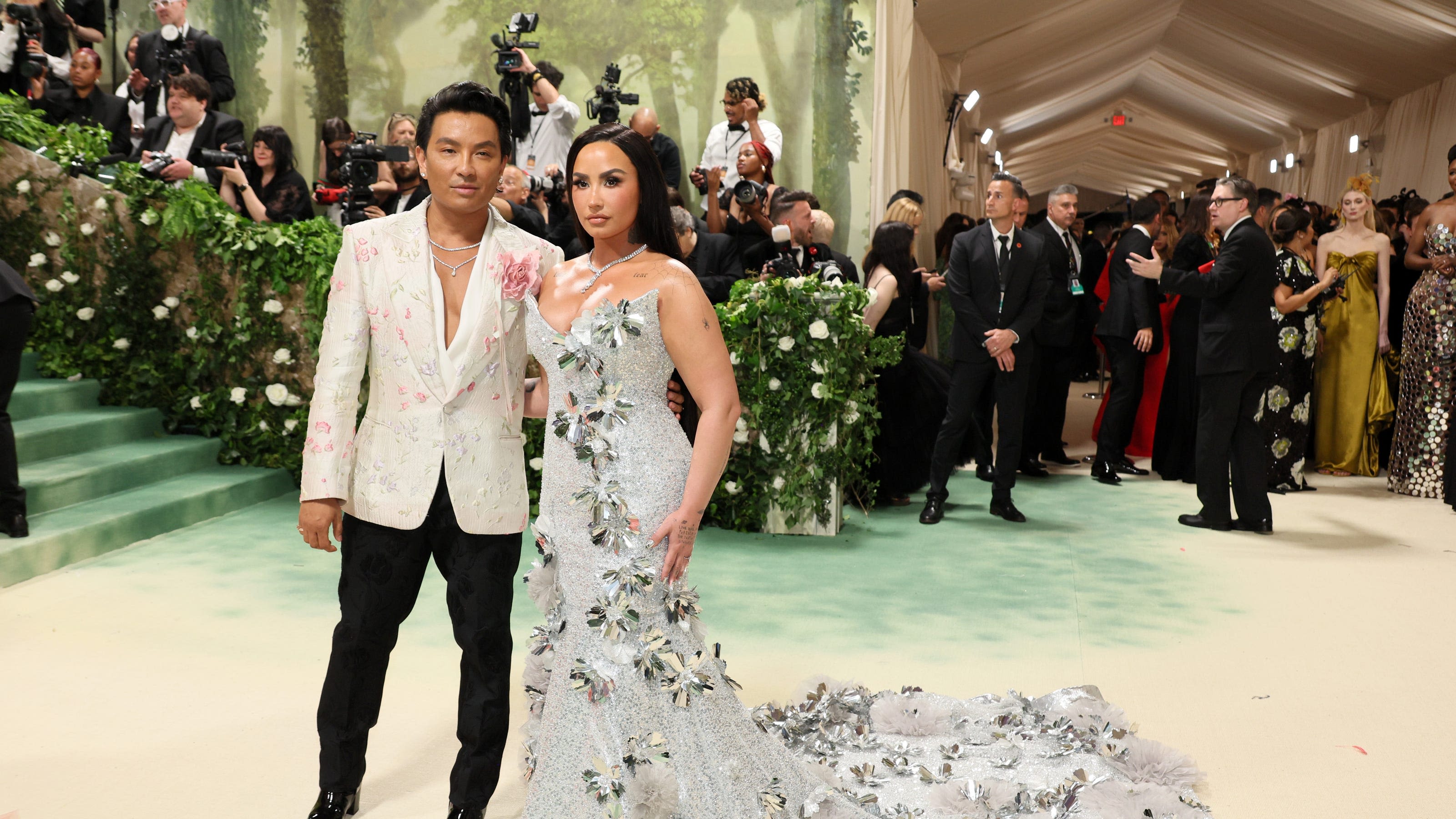 Demi Lovato marks Met Gala return in Prabal Gurung gown with 500 hand-cut flowers