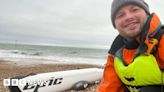 Surrey kayaker begins attempt to break world record from Sussex