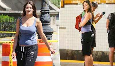 Suri Cruise, 18, beats the summer heat in NYC with tank top and cut-off sweatpants