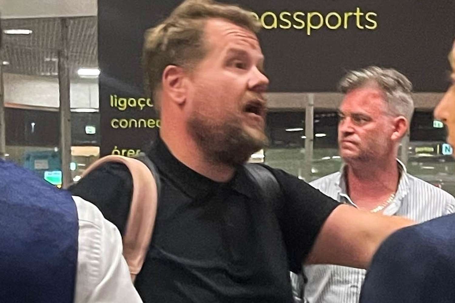 James Corden Pictured Engaging Crew After Scary Plane Emergency, But Fellow Passengers Are Praising His Tact