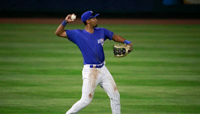 Chicago Cubs prospect Brennen Davis carted off the field in Tuesday's Iowa Cubs game