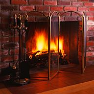 A versatile screen that can be adjusted to fit different fireplace sizes. Usually made of metal with a hinged design that allows it to fold for easy storage.