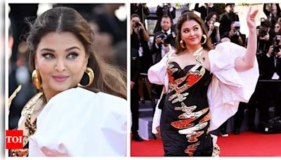 From hand-beated gold flowers to a retro-inspired hairstyle: Decoding Aishwarya Rai Bachchan's look at Cannes 2024 red carpet day 1 | - Times of India