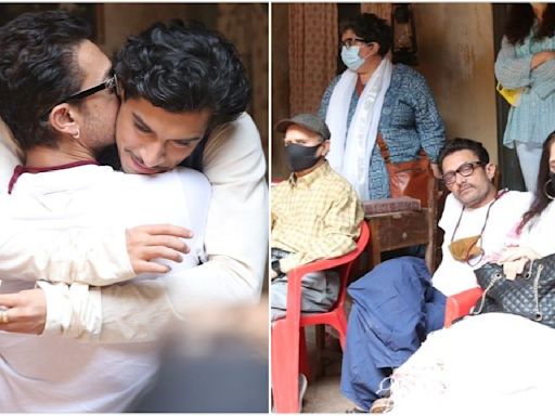 Maharaj: When Aamir Khan and Reena Dutta visited Junaid Khan on first day of shoot; see Mr Perfectionist hugging son in UNSEEN pics