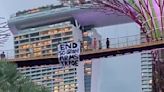 Police investigating protest banner on Gardens by the Bay skyway, petition started online