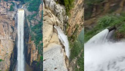 無人機踢爆｜河南雲台山瀑布源頭駁水管 景區用心良苦？