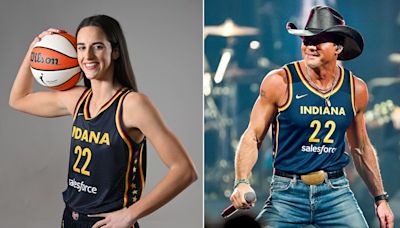 Country star Tim McGraw dons Caitlin Clark's Indiana Fever jersey at concert in Indianapolis