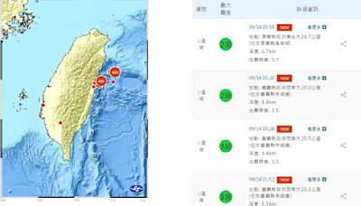 嘉義連4震「全是極淺層」！3縣市有感 最大震度曝