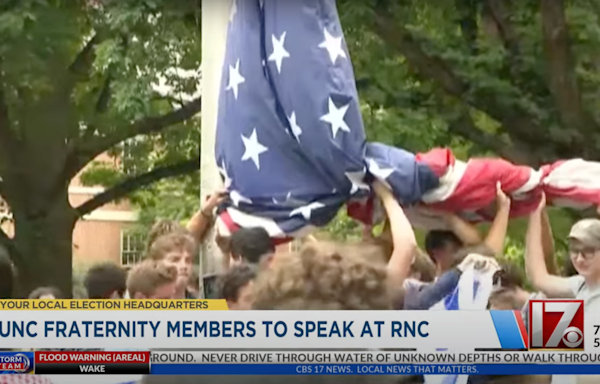 Frat that went viral holding up American flag during Palestine protests to be RNC speakers