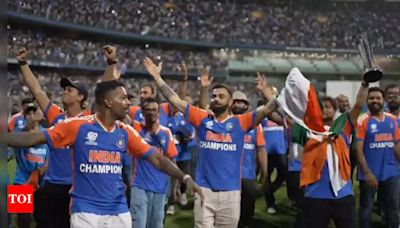 Virat Kohli, Rohit Sharma, Hardik Pandya and entire Team India sing 'Vande Mataram' - Watch | Cricket News - Times of India