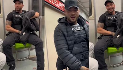 Piden investigar a ‘El Indomable’ por portar uniforme de policía en video sexual con Luna Bella en el Metro de CDMX