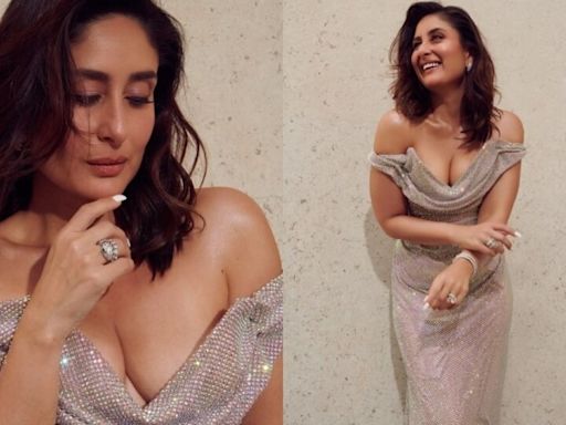 Kareena Kapoor channels old Hollywood glamour in shimmery off-shoulder dress at Bvlgari event. See pics