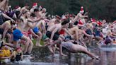 Ho, ho, ho that’s cold: Swimmers mark Christmas Day with bracing dips