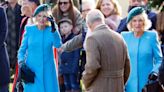Queen Camilla Coordinates in Shades of Blue With Queen Elizabeth II’s Aquamarine Bar Brooch for New Year’s Eve Church Service at...