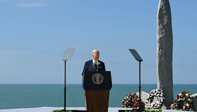 Biden Warns Of Threat To Democracy At Iconic Pointe Du Hoc WWII Site In Normandy