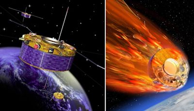 A fiery satellite will plummet back to Earth this evening