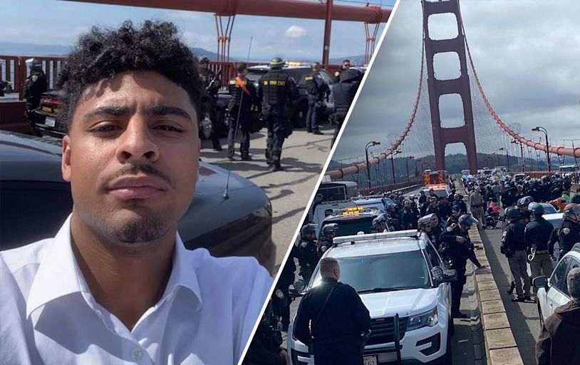 Driver stuck on Golden Gate Bridge during anti-Israel protest says he lost wages needed for brother's funeral