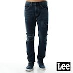 Lee 男款 707 刷破中腰標準合身小直筒牛仔褲