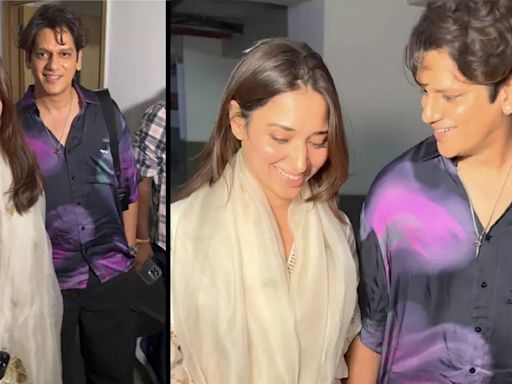 Vijay Varma-Tamannaah Bhatia walk hand-in-hand as they get spotted after screening of her new film Aranmanai 4 - Times of India