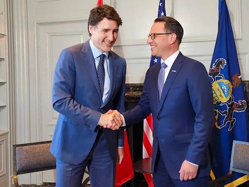 Gov. Josh Shapiro and Canadian Prime Minister Justin Trudeau met in Philly to talk trade, protecting democracy, and those wildfires