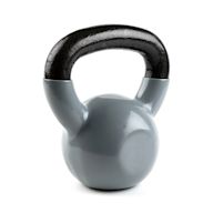 Kettlebells covered in a protective vinyl coating. This coating provides additional durability and helps prevent damage to floors.