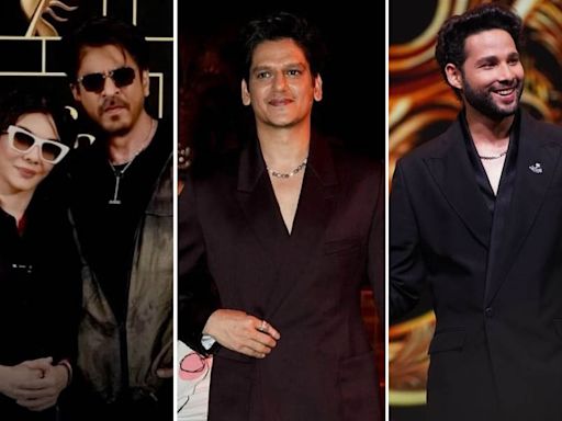 Shah Rukh Khan, Vijay Varma, Siddhant Chaturvedi team silver neck chains with formal wear