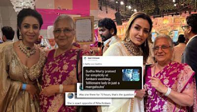 Simplicity Of Sudha Murthy At Ambani Wedding ‘In Just Mangalsutra’ Headline Picked Apart By Netizens