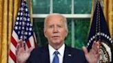 US President Joe Biden speaks during an address to the nation about his decision to not seek reelection, in the Oval Office at the White House on July 24, 2024