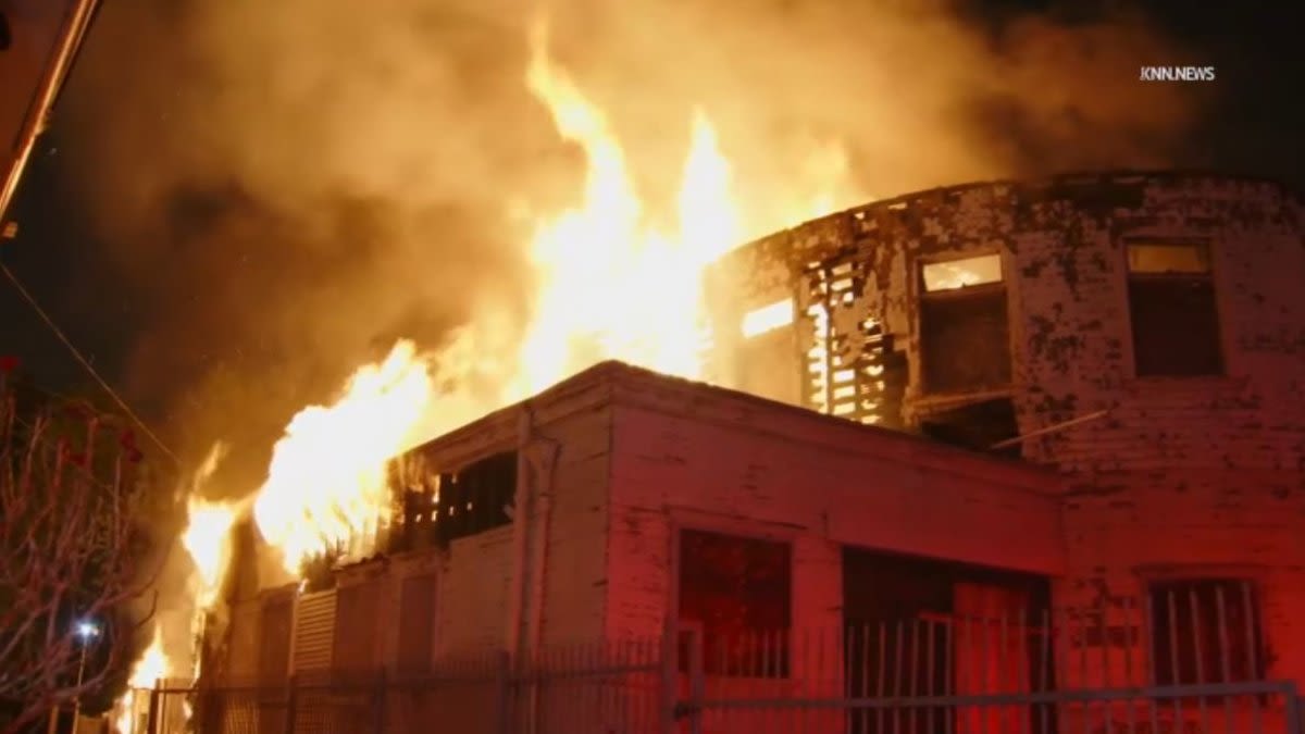 Century-old South LA church burns in overnight fire