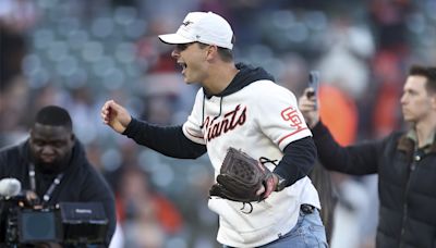 Watch 49ers QB Purdy throw out first pitch before Giants-Dodgers game