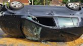 Mother ‘lucky to be alive’ after pothole causes car to overturn