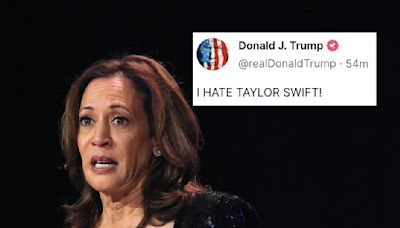 Here's How Kamala Harris (And Everyone Else) Reacted To Donald Trump's "I Hate Taylor Swift" Post