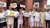 K'taka BJP, JD(S) MPs protest in Delhi demanding CM Siddaramaiah's resignation