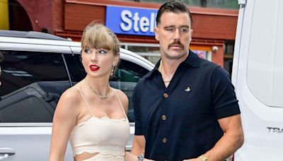 Taylor Swift and Travis Kelce Give Off “Grease ”Vibes in Dreamy Floral Dress and Slicked-Back Hair Look at N.Y.C. Wedding