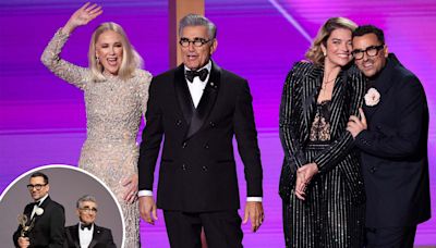 The Rose family! ‘Schitt’s Creek’ cast reunites at Emmys 2024 thanks to hosts Dan and Eugene Levy